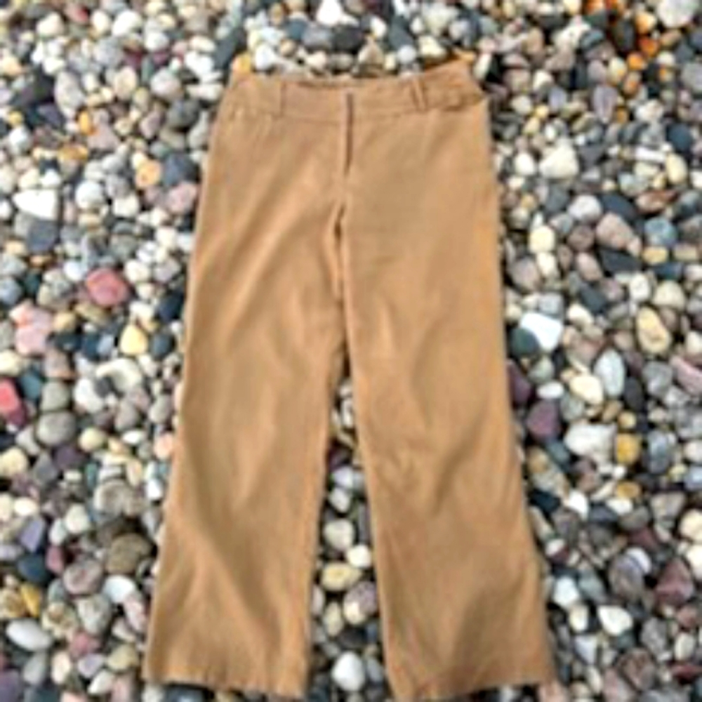 APT. 9 PETITE LINEN BLEND CAMEL LINED PANTS SIZE 10
